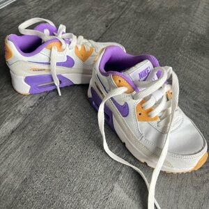 Nike Kids Shoes - White, Purple, and Orange